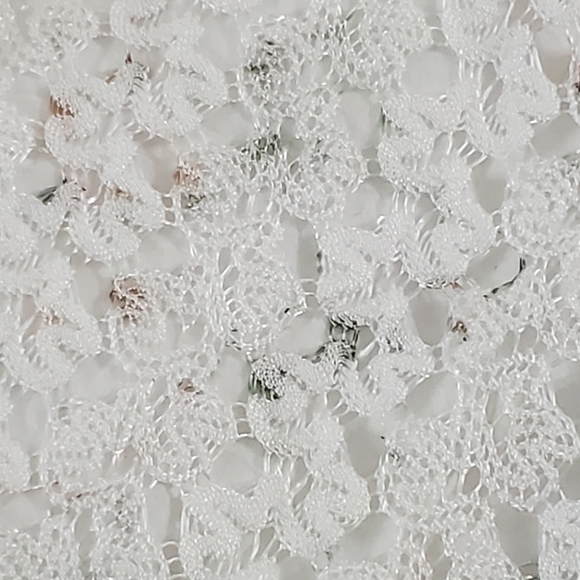 Brittany Black Womens White Lace Floral Poncho Blouse Size Large Spring Summer - Picture 9 of 13